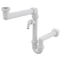 Сифон за мивка Alca Plast пластмасов без витло с извод за пералня  ф 40 мм x 1 1/2", A872P