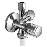 Кран Schell кеклов метален ъглов ф 10/14.5 мм х 1/2" х 3/8", резба М - резба М, Comfort