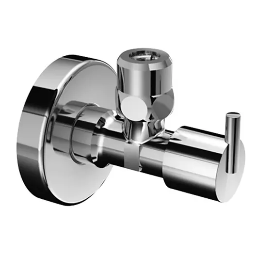 Кран Schell кеклов метален ъглов ф 10 мм x 1/2" х 3/8", резба М <> резба М