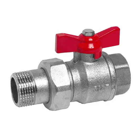 Кран Syveco сферичен метален с холендър 1 1/4", резба М <> резба Ж, Sferaco