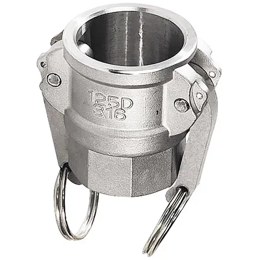 Съединител на маркучи Sferaco Camlock Ж - женска резба  18 bar, 1 1/2", Тип D, неръждаема стомана, 2244