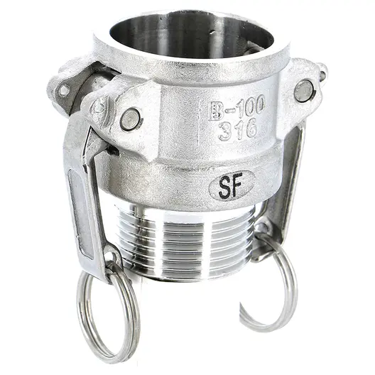 Съединител на маркучи Sferaco Camlock Ж - мъжка резба  18 bar, 1 1/2", Тип B, неръждаема стомана, 2242
