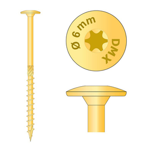 Винт DMX с полуобла глава за дърво 5x100 мм, TX, CT