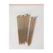 Винт за дърво Valenta с фрезенкова глава, поцинкован жълт  6x130 мм, PZ 3, 10 бр./опак., DIN 7505 - product - 013 TGK 146