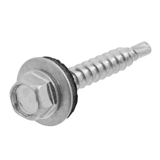 Винт за метал K&J Fastener с 6-стенна глава с борд, самопробивен, с шайба  5.5/6.3x100 мм, SW 8, DIN 7504K