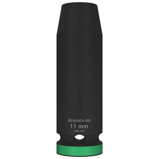 Вложка милиметрова Bosch 6-стен ударна удължена  11 мм х 1/2", PRO Impact