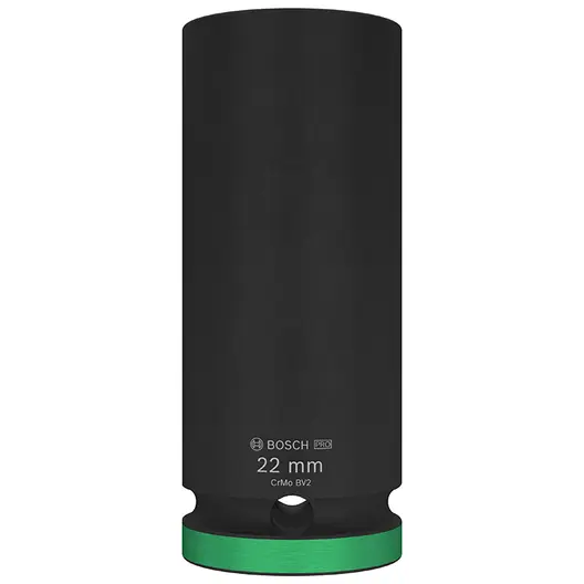 Вложка милиметрова Bosch 6-стен ударна удължена  22 мм х 1/2", PRO Impact