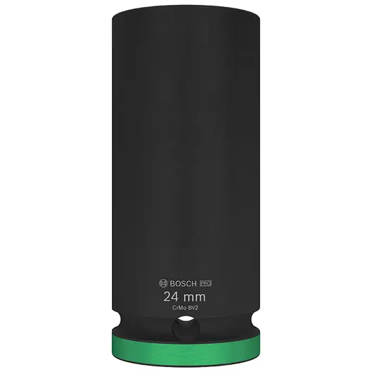 Вложка милиметрова Bosch 6-стен ударна удължена  24 мм х 1/2", PRO Impact