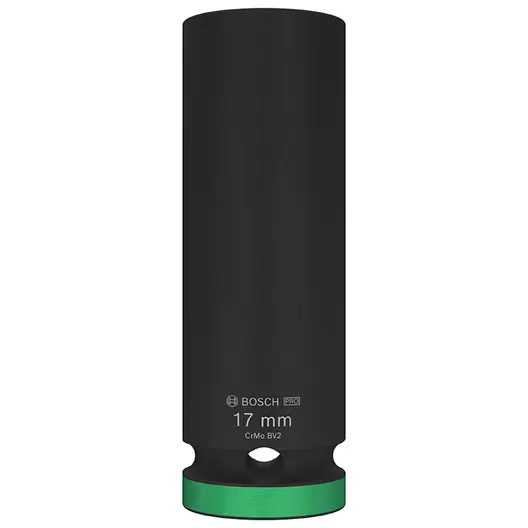 Вложка милиметрова Bosch 6-стен ударна удължена  17 мм х 1/2", PRO Impact
