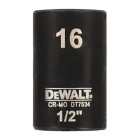 Вложка милиметрова DeWALT 6-стен ударна  16 мм х 1/2", DT7534