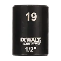 Вложка милиметрова DeWALT 6-стен ударна  19 мм х 1/2", DT7537