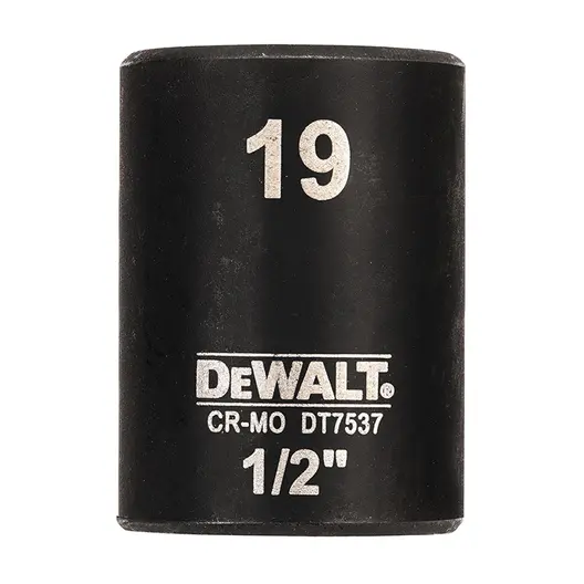 Вложка милиметрова DeWALT 6-стен ударна  19 мм х 1/2", DT7537