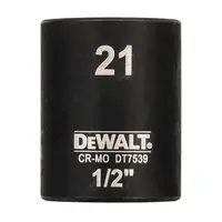 Вложка милиметрова DeWALT 6-стен ударна  21 мм х 1/2", DT7539