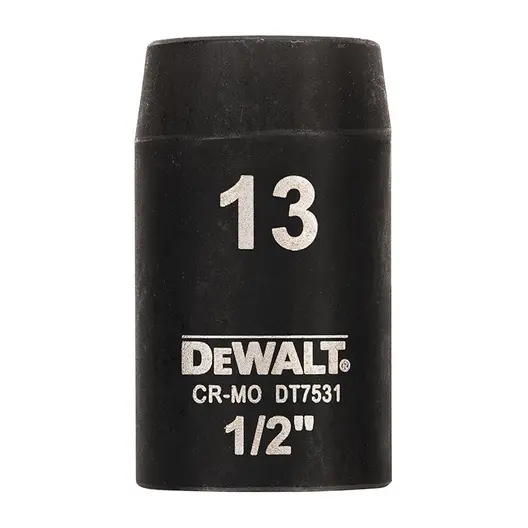 Вложка милиметрова DeWALT 6-стен ударна  13 мм х 1/2", DT7531