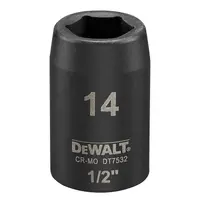 Вложка милиметрова DeWALT 6-стен ударна  14 мм х 1/2", DT7532