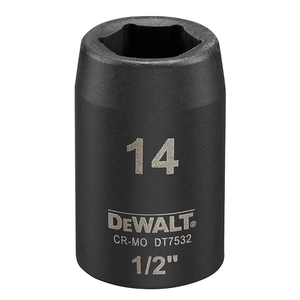 Вложка DeWALT милиметрова с вътрешен 6-стен усилена 14 мм х 1/2", 38 мм, DT7532-QZ
