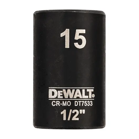 Вложка милиметрова DeWALT 6-стен ударна  15 мм х 1/2", DT7533