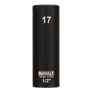 Вложка DeWALT милиметрова с вътрешен 6-стен удължена усилена 17 мм х 1/2", 78 мм, DT7551-QZ