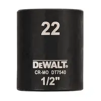 Вложка милиметрова DeWALT 6-стен ударна  22 мм х 1/2", DT7540