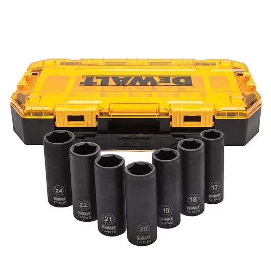 Вложки комплект DeWALT ударни  7 бр., 17-24 мм x 1/2", DWMT74737