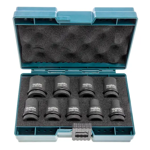 Вложки комплект Makita ударни  9 бр., 8-21 мм х 1/2", 38 мм, B-66232