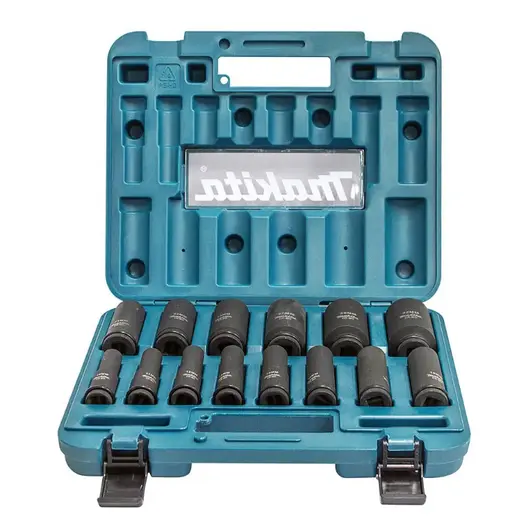 Вложки комплект Makita ударни удължени 14 бр., 10-32 мм х 1/2", E-16586