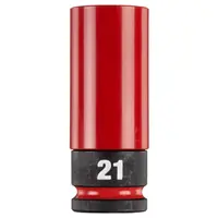 Вложка милиметрова Milwaukee 6-стен ударна удължена  21 мм х 1/2", Shockwave Impact Duty