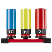 Вложка милиметрова Milwaukee 6-стен ударна удължена комплект 3 бр. 17, 19, 21 мм х 1/2, Shockwave Impact Duty - product - 016 MLA 701