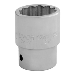 Вложка Unior милиметрова с вътрешен 12-стен 36 мм х 3/4", 58 мм, 197/1
