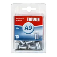 Нит гайка Novus с периферия алуминиева  M6, 15 мм, 10 бр./опак.