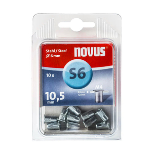 Гайка Novus нит стоманена ф 6 мм, 10 бр., M4x10.5 мм