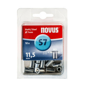 Гайка Novus нит стоманена ф 7 мм, 10 бр., M5x11.5 мм