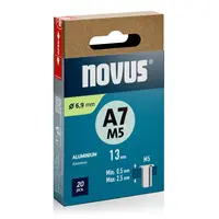 Нит гайка Novus с периферия алуминиева  M5, 13 мм, 20 бр./опак.