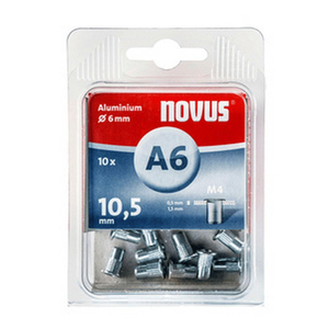 Гайка Novus нит алуминиева ф 7 мм, 10 бр., M5x11.5 мм