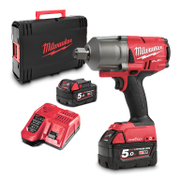 Гайковерт акумулаторен Milwaukee с безчетков двигател  с 2 батерии и зарядно, 18 V, 5 Ah, 2034 Nm, квадрат, 3/4, M18 ONEFHIWF34-502X - product - 020 MLA 021