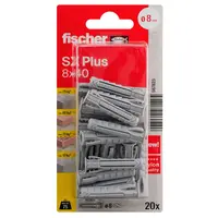 Дюбел пластмасов Fischer с опорен пръстен  ф 8x40 мм, 20 бр./опак., SX Plus K