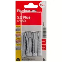Дюбел пластмасов Fischer с опорен пръстен  ф 12x60 мм, 6 бр./опак., SX Plus K