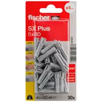Дюбел пластмасов Fischer с опорен пръстен  ф 6x30 мм, 30 бр./опак., SX Plus K