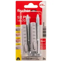 Дюбел пластмасов Fischer с опорен пръстен и патентен болт  ф 14x70 мм, 2 бр./опак., SX Plus S K