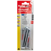 Дюбел пластмасов Fischer с опорен пръстен и патентен болт с периферия 4 бр./блистер ф 10x80 мм, DuoXpand FUS K - product - 025 FSB 125