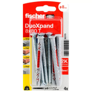 Дюбел пластмасов Fischer комплект с винт TX 4 бр./блистер ф 8x80 мм, DuoXpand T K - product - 025 FSB 128