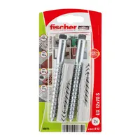 Дюбел пластмасов Fischer с опорен пръстен и патентен болт  ф 12x70 мм, 2 бр./опак., UX S K NV