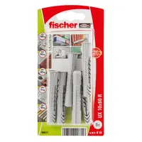 Дюбел пластмасов Fischer с опорен пръстен  ф 10x60 мм, 6 бр./опак., UX R K NV