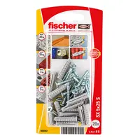 Дюбел пластмасов Fischer с опорен пръстен и винт PZ  ф 5x25 мм, 20 бр./опак., SX S K NV