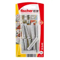 Дюбел пластмасов Fischer с опорен пръстен  ф 8x40 мм, 10 бр./опак., SX KP K NV