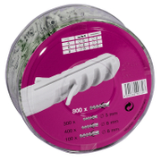 Дюбел пластмасов Fischer за бетон без опорен пръстен 800 бр./блистер ф 5, 6, 8 мм, FSP - product - 025 FSB1032