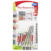 Дюбел пластмасов Fischer комплект с винт TX 4 бр./блистер ф 6x38 мм, DuoSeal S PH TX A2 - product - 025 FSB1121