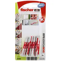 Дюбел пластмасов Fischer с опорен пръстен  ф 6x50 мм, 8 бр./опак., DuoPower K NV