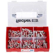 Дюбел пластмасов Fischer с опорен пръстен 210 бр./кутия ф 6, 8, 10 мм, FIXtainer Duopower - product - 025 FSB1147