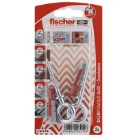 Дюбел пластмасов Fischer с опорен пръстен и затворена кука  ф 8x40 мм, 2 бр./опак., DuoPower OH K
